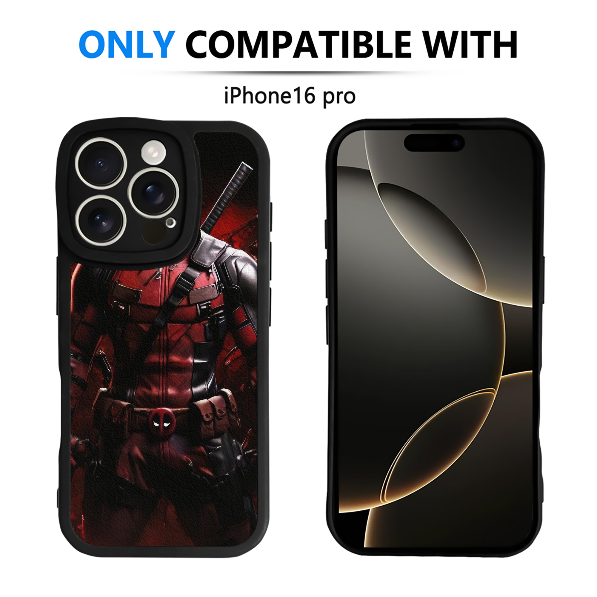 （画像用） Deadpool デッドプール 【iPhone 16シリーズ対応】シリコンスマホケース（レザー調） 材質：シリコン